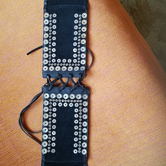 Black Corset Metal Stud Embellished Belt - Picture 3 of 6